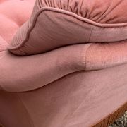 Pair of pink tufted velvet frog chairs 1970