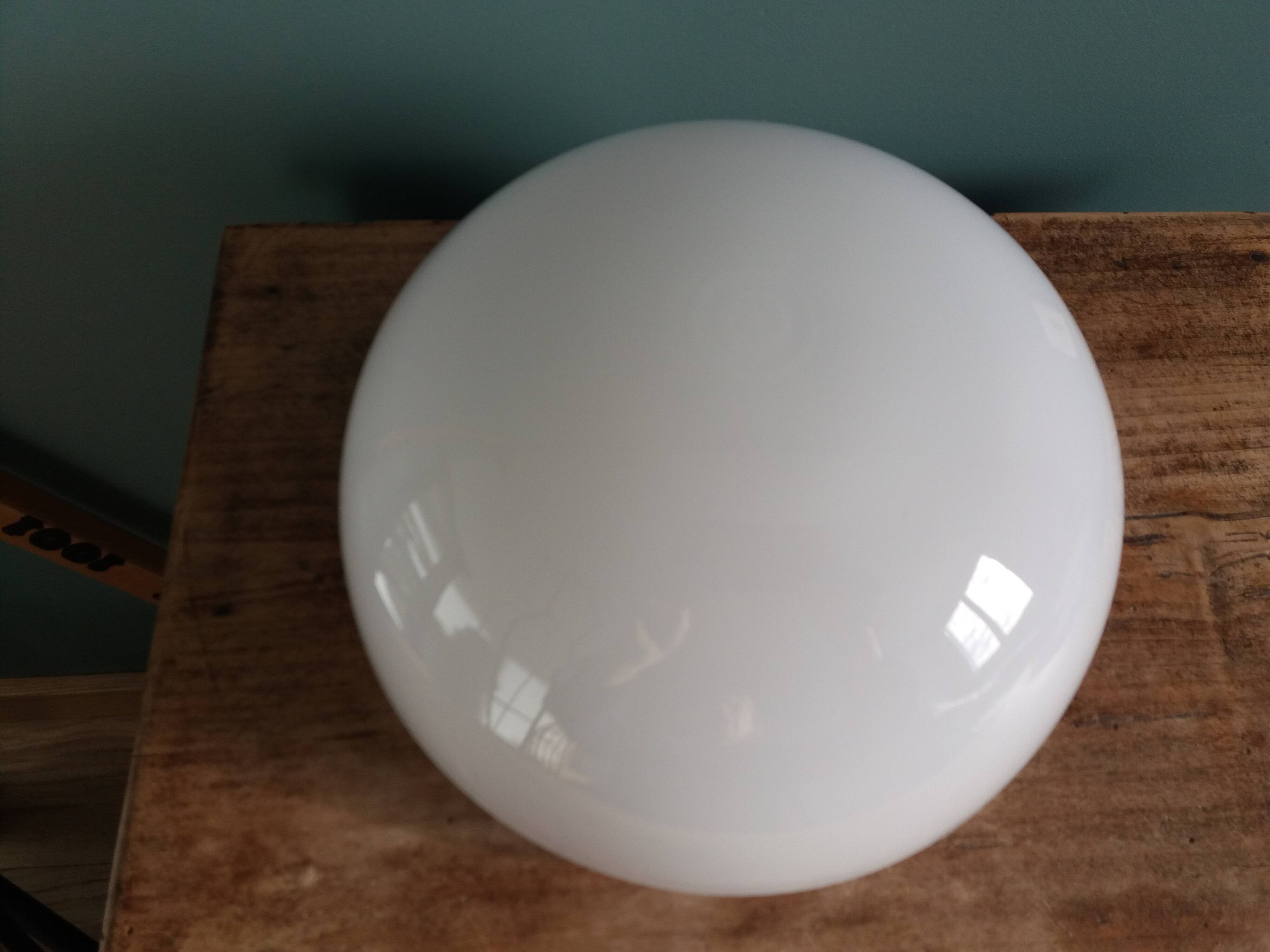 Half globe opaline ceiling light, diameter 20 cm, with base