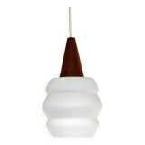Scandinavian opaline pendant light by Louis Kalff for Philips