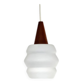 Scandinavian opaline pendant light by Louis Kalff for Philips