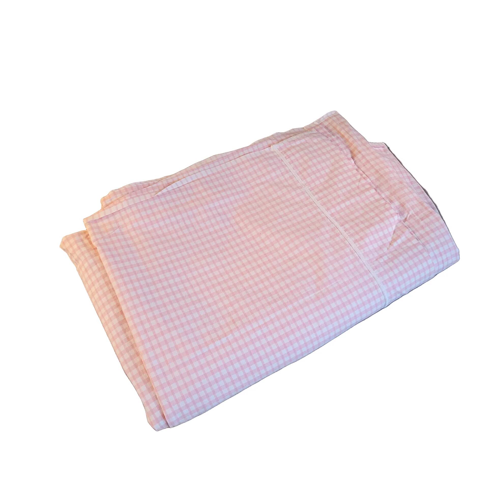 Drap - pièce de tissu - nappe vichy rose - 290x220cm - 912