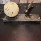 Art deco lamp marble and metal