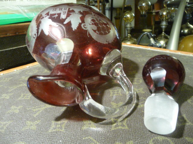 cut crystal liqueur service