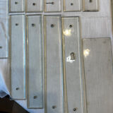 11 bevelled glass cleanliness plaques + 4 Art Deco glass plaques