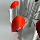 60s 70s 6-flame Sputnik candlestick metal chrome space age design