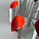 60s 70s 6-flame Sputnik candlestick metal chrome space age design