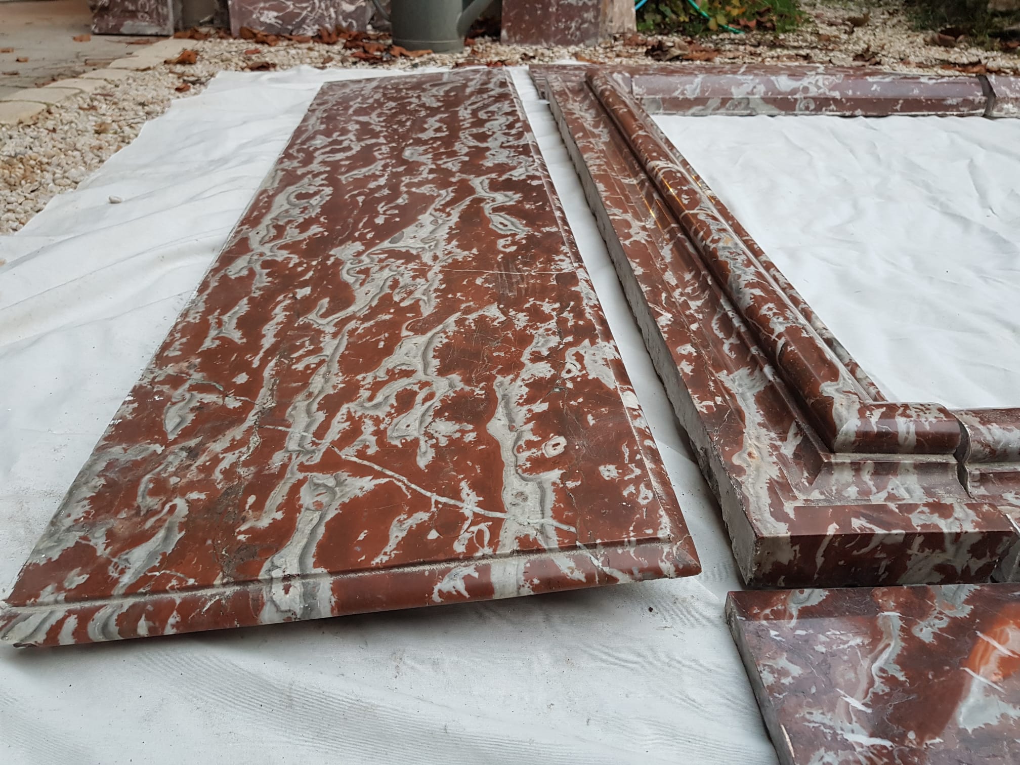 Fireplace in red marble from Languedoc