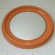 Orange vintage round wall plastic mirror 1980s, space age vanity mirror