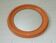 Orange vintage round wall plastic mirror 1980s, space age vanity mirror