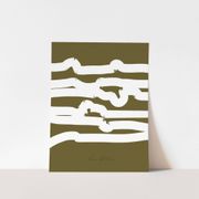 Abstract khaki giclee print, 50x70cm