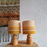 Paire lampes chevet 1970