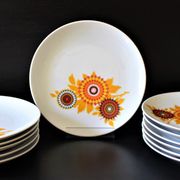 6 70's dessert plates in Winterling Bavaria porcelain