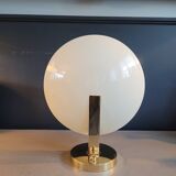 Gold and cream white saucer wall sconce