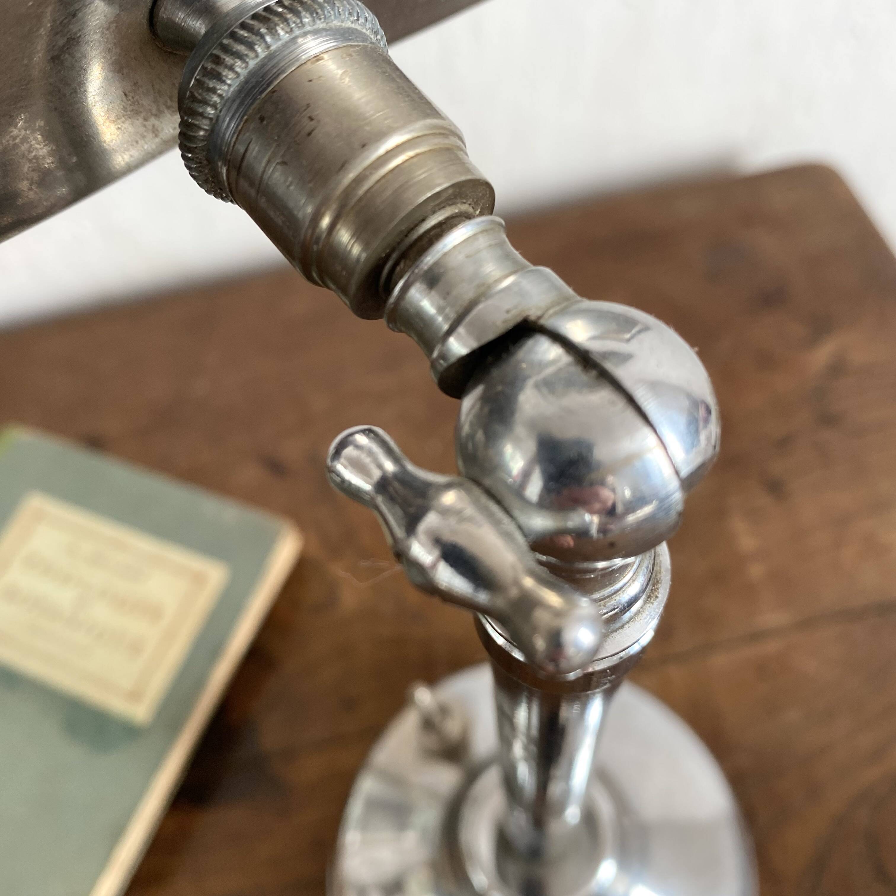 Art Deco industrial style chrome desk lamp – workshop lamp