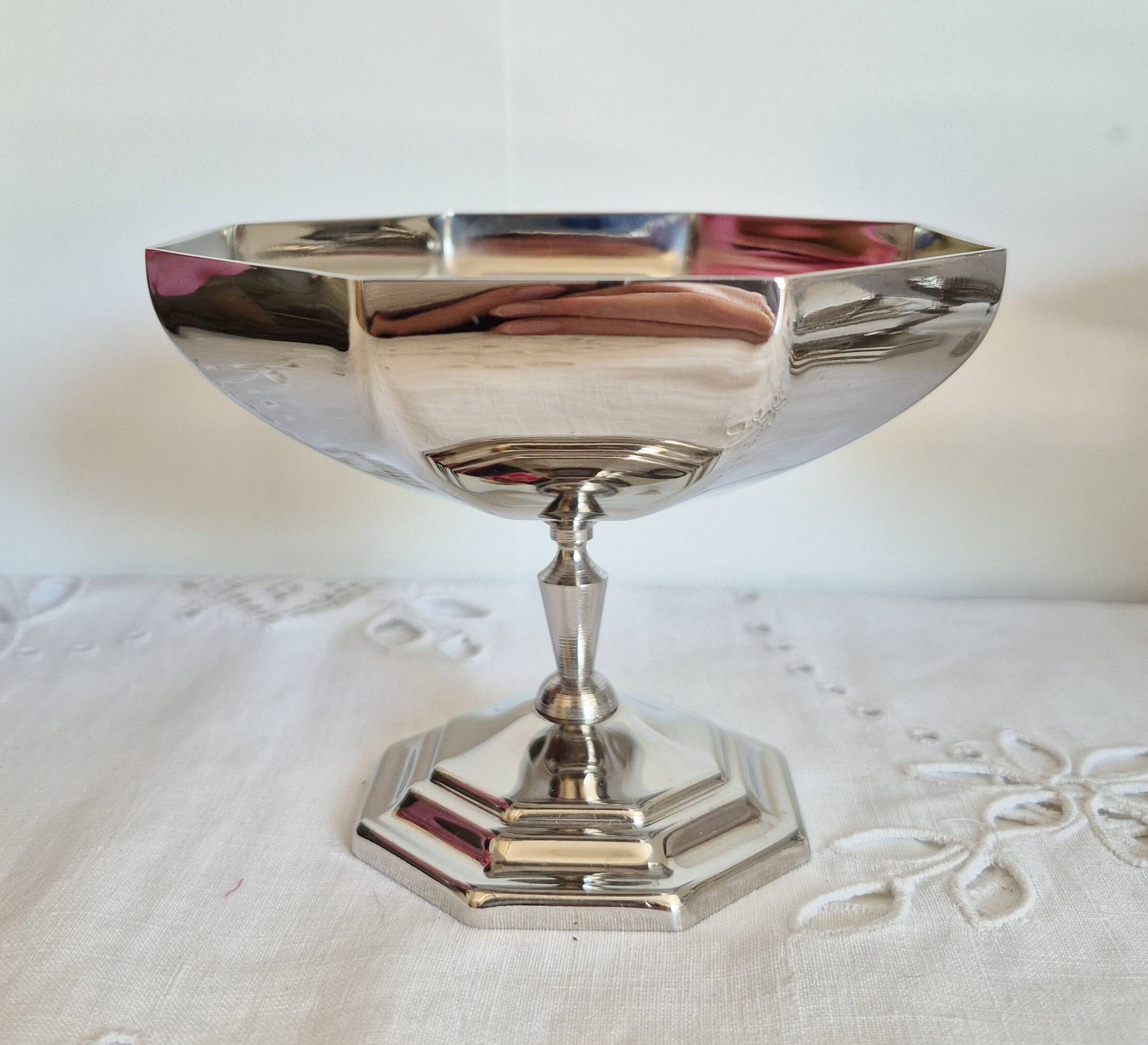 Stainless steel ice cream cups, hexagonal shape (ref2)