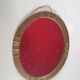 Miroir vintage art deco en platre doré avec detail fleurs,  quelques endroits rebords arriere abimé