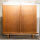 Scandinavian teak cabinet 1960 with mounting plan