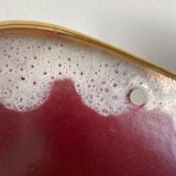 Earthenware pocket tray, red covered and foam with gilding