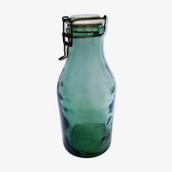 Ancienne bouteille en verre bouchon en porcelaine, 2 litres