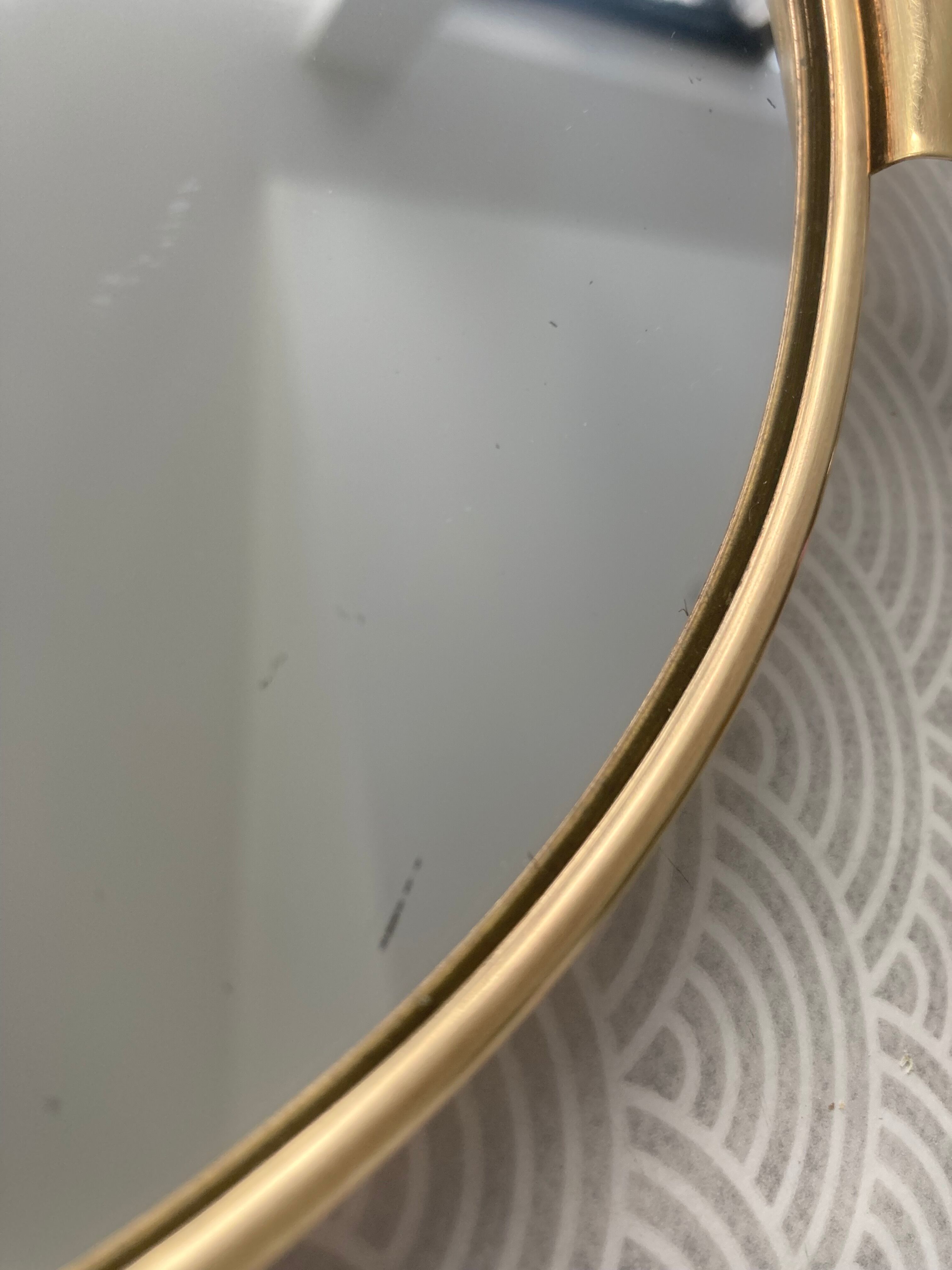 Gilded brass top and Art Deco mirror