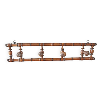 Antique wooden wall coat rack