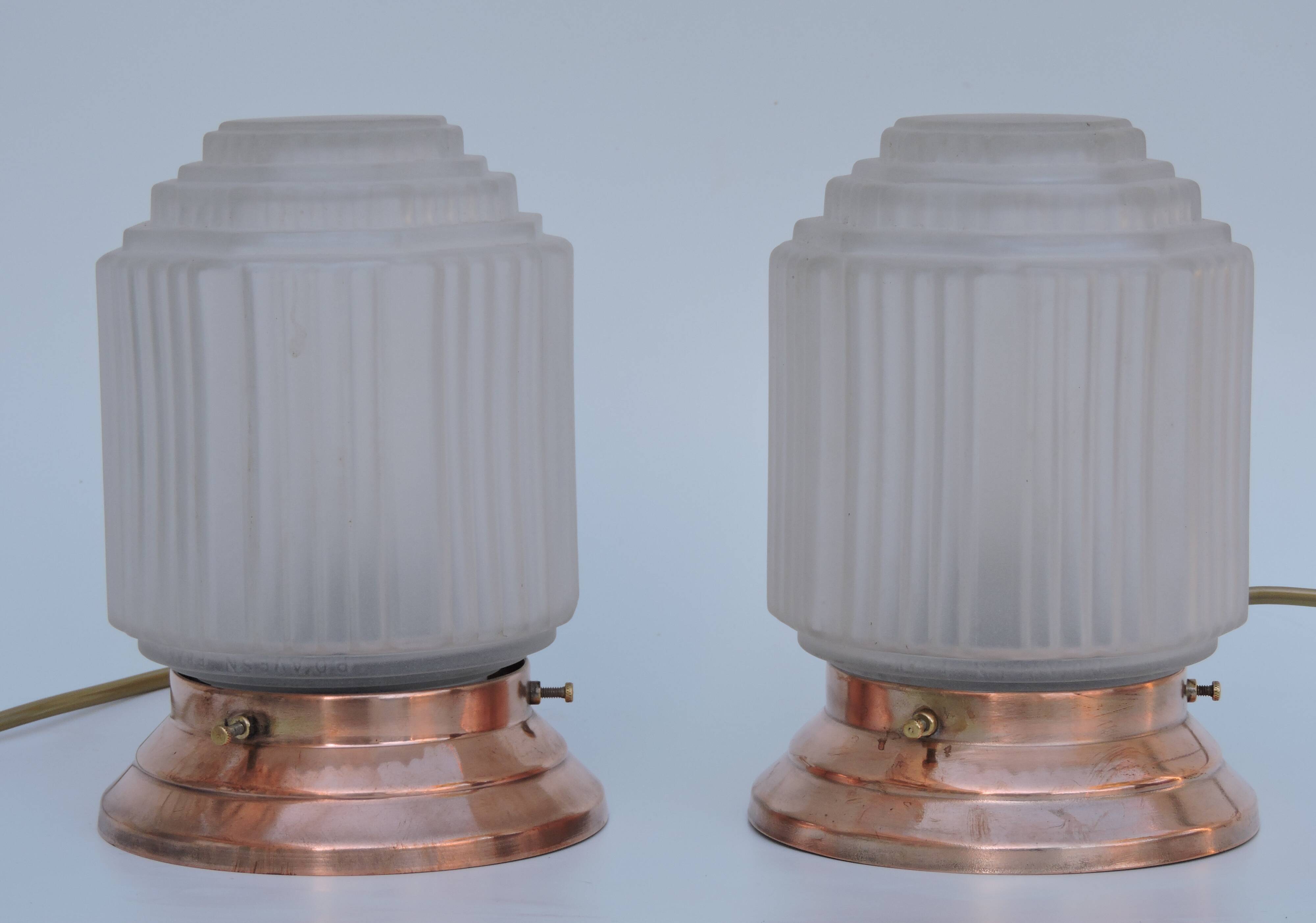 Pair of lamp building modernist art deco skyscraper skyscraper 1930 sign p d'avesn france