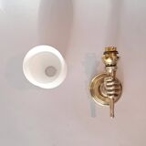 Golden brass wall light from the 1950s.