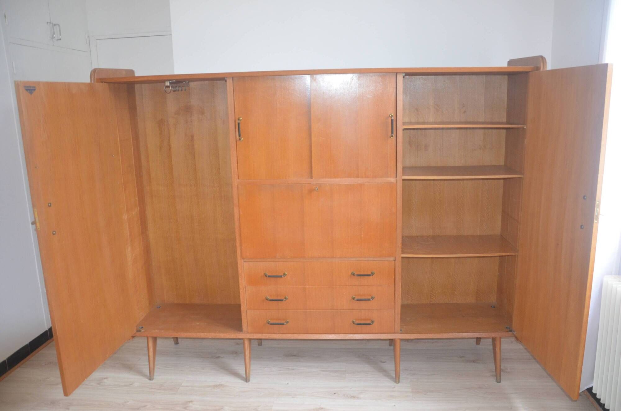 Vintage SAM Production Demi Siècle Armoire Secretary