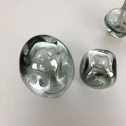 Set of 3 cubic hand blown crystal glass vase by Friedrich Kristall Germany 1970s