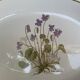 Serving dish in earthenware herbarium model, viola odorata mill of wolves orchies france vintage