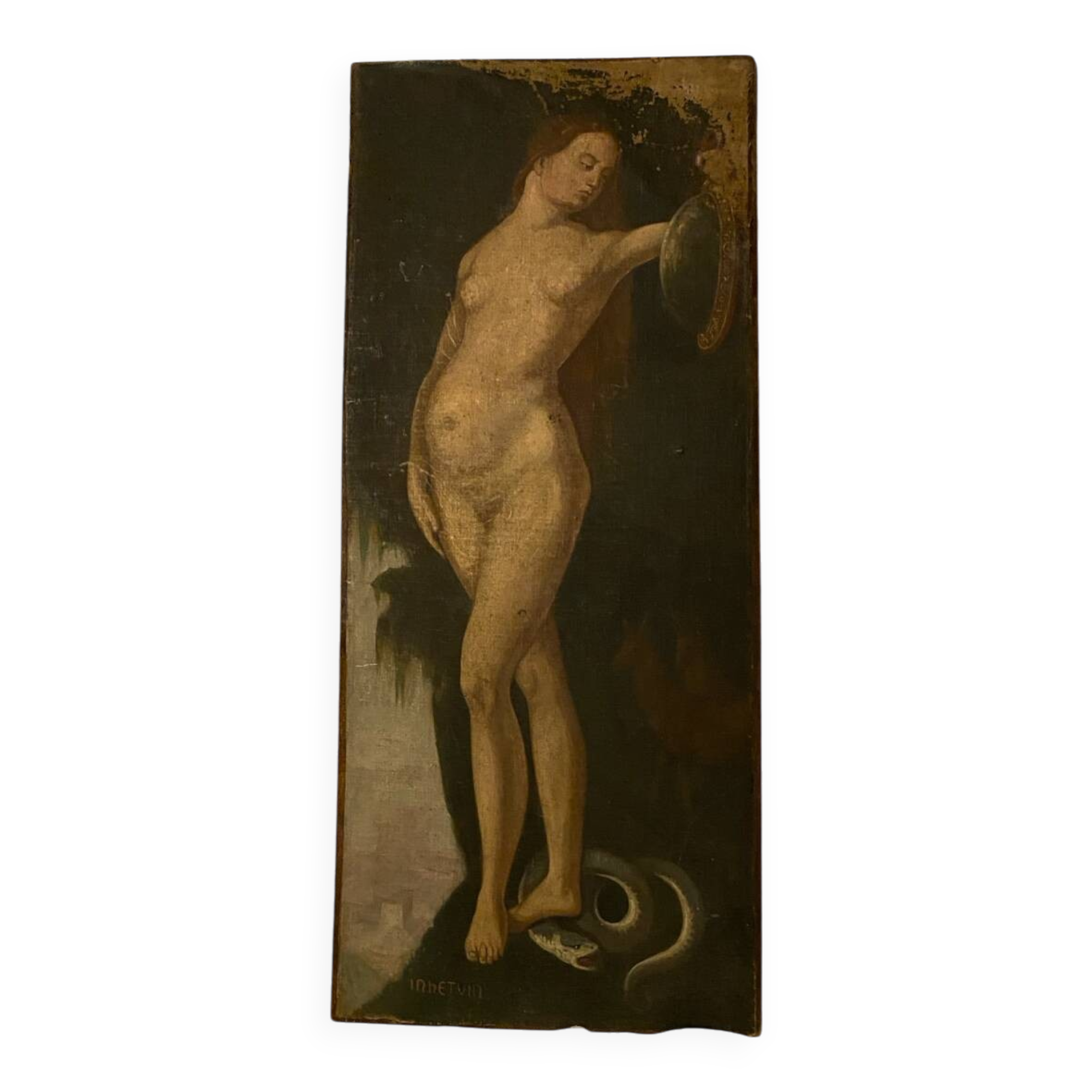 Oil on canvas nude woman XVIII signed