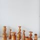 Set of 3 Scandinavian turned wooden candle holders