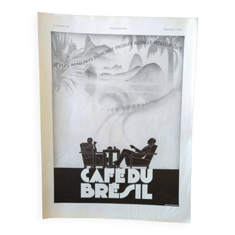 Une publicité papier issue d'une revue d'époque 1934 café du Brésil