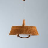 Temde teak and sisal pendant