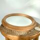 Oval wooden mirror 31x37cm