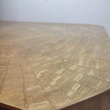 Engraved brass dining table attributed to Georges Mathias, 1975