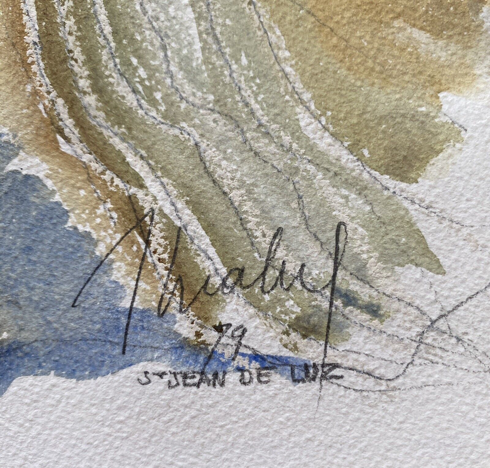 3 paintings: "st jean de luz" (basque country) jean-francois devaliere (1926-2021)