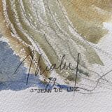 3 paintings: "st jean de luz" (basque country) jean-francois devaliere (1926-2021)