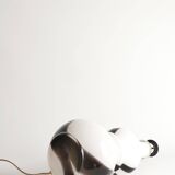 Sculptural Art Glass Murano Style Table Lamp, Black & White, 1960s