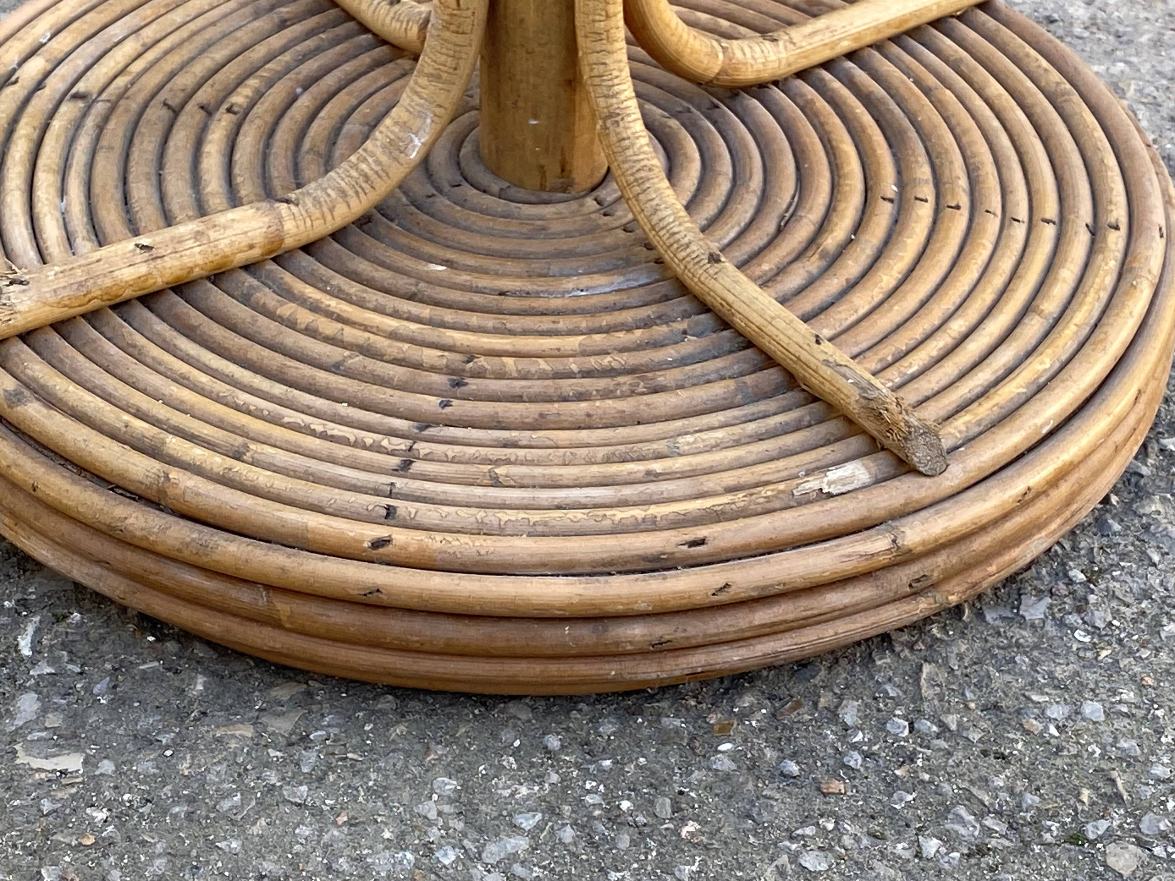 Vintage 1970s rattan parrot coat rack