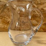 Ancien Pichet Verre Soufflé Transparent Cuisine Service Vintage