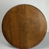French Brutalist Wood Turned Wine Press Side Table in the style of Charles Dudouyt, France, 1940s