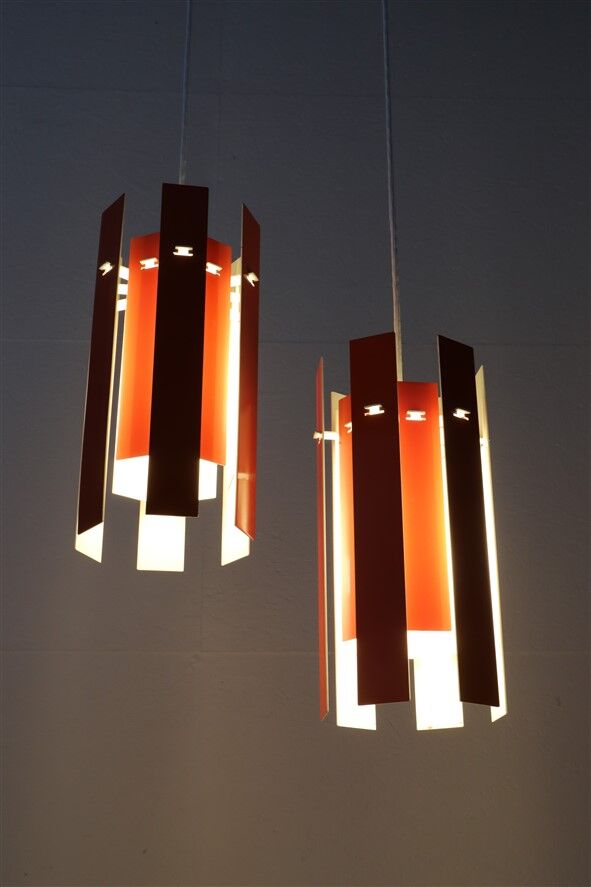 Set of 2 Fog & Mørup / Henning Rehhoff 'Cocktail' pendant lamps / Mid-century Danish modern design / 1970s