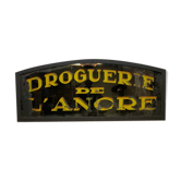 Ancienne enseigne peinte sur verre  Droguerie de l’Ancre 1920