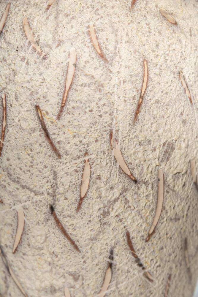 Vintage ceramic vase with glossy lava glaze, foreign vase from the 1960s.