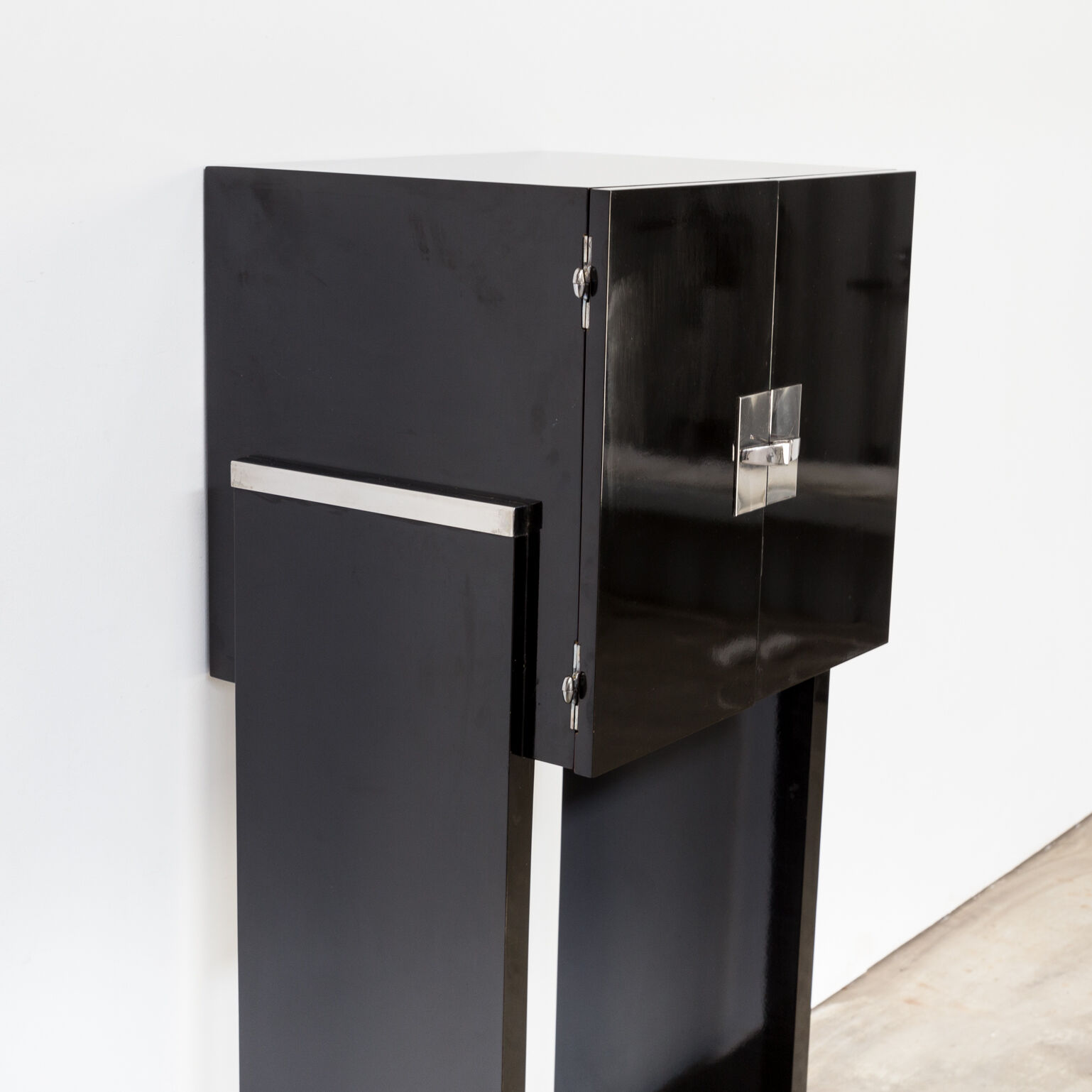 60s Piano lacquered cabinet art deco style