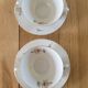 2 large antique cups and their saucers