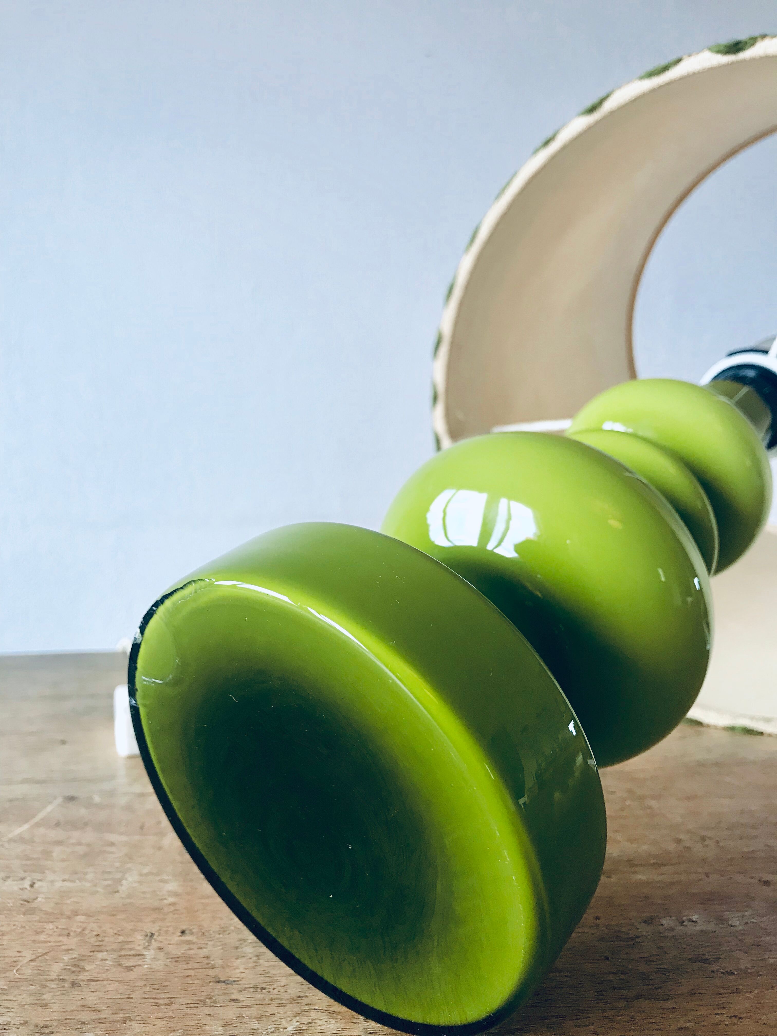 Vintage green glass lamp