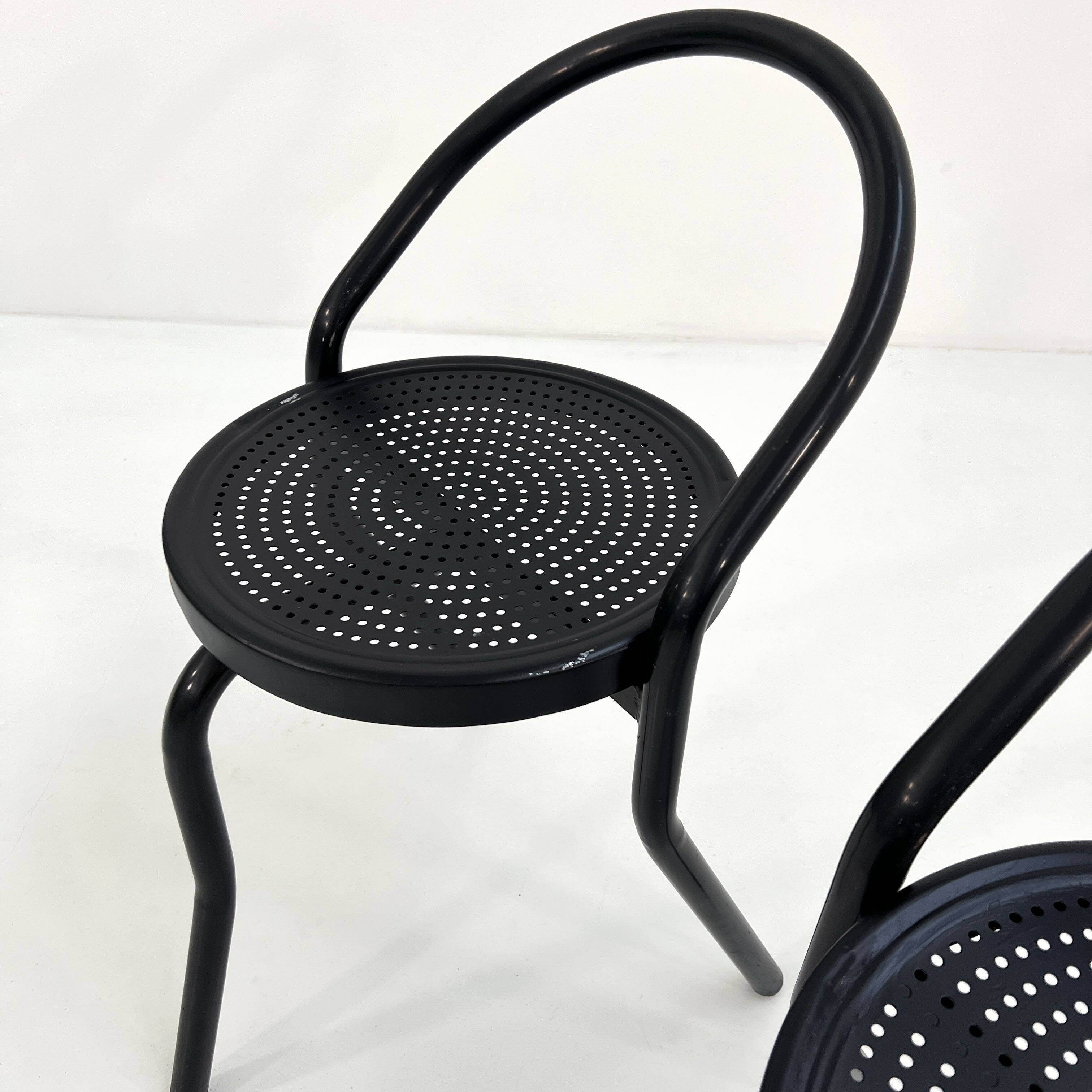 4 chaises postmodernes en métal, 1980