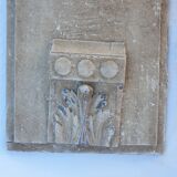 Polychrome carved wood panel, wall element